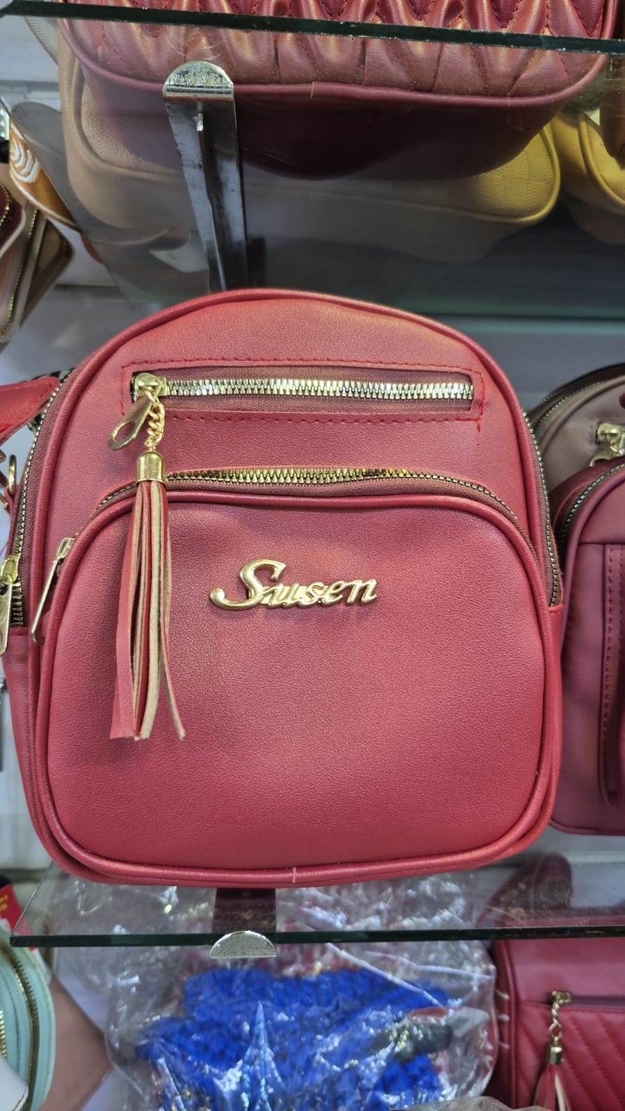 Mini Backpack Crossbody – Red
